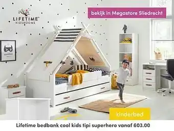 Baby & Tiener Lifetime bedbank cool kids tipi superhero aanbieding