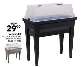 Yess Kweektafel antraciet aanbieding