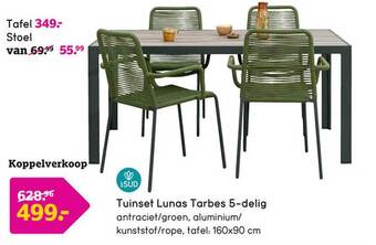 Leen Bakker Tuinset Lunas Tarbes 5-delig aanbieding