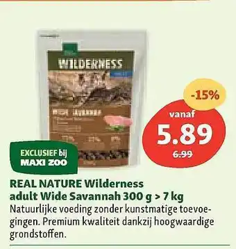 Maxi Zoo Real Nature Wilderness Adult Wide Savannah aanbieding