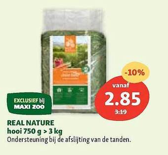 Maxi Zoo Real Nature Hooi 750 G > 3 Kg aanbieding