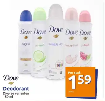 Action Dove Deodorant 150ml aanbieding
