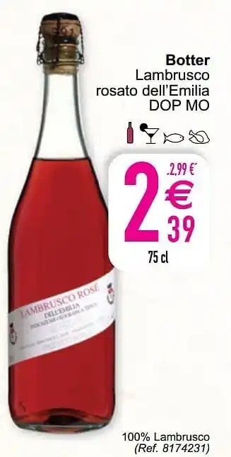 Cora Botter lambrusco rosato dell’emilia dop mo aanbieding