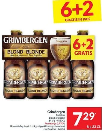 Intermarché Grimbergen abdijbier blond of dubbel aanbieding