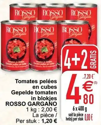 Cora Tomates pelées en cubes gepelde tomaten in blokjes rosso gargano aanbieding