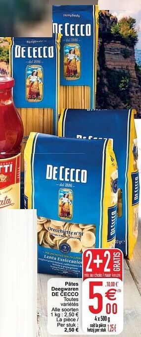 Cora Pâtes deegwaren de cecco aanbieding