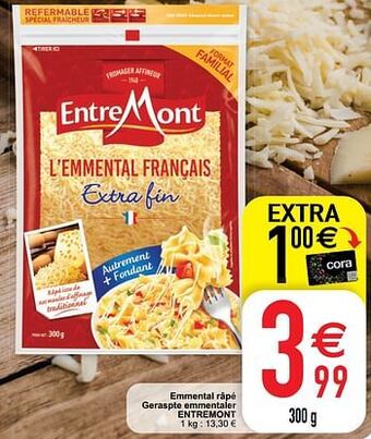 Cora Emmental râpé geraspte emmentaler entremont aanbieding