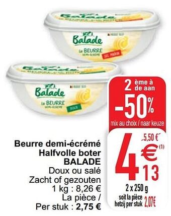 Cora Beurre demi-écrémé halfvolle boter balade aanbieding