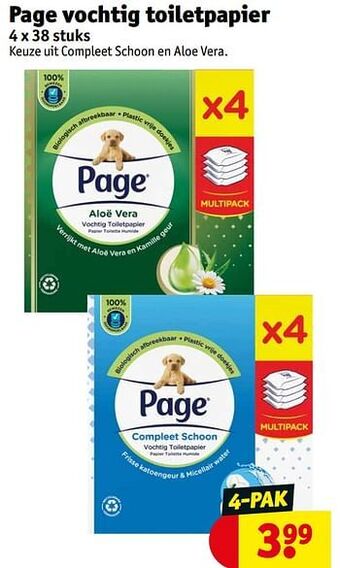 Kruidvat Page vochtig toiletpapier aanbieding