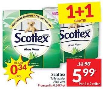 Intermarché Scottex toiletpapier aloë vera aanbieding