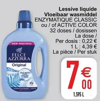 Cora Lessive liquide vloeibaar wasmiddel enzymatique classic ou - of active color aanbieding
