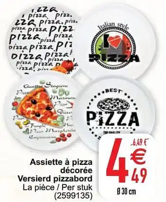 Assiette à pizza décorée versierd pizzabord