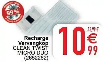 Cora Recharge vervangkop clean twist micro duo aanbieding