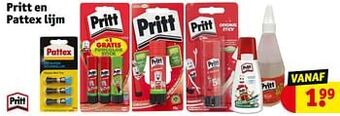 Kruidvat Pritt en pattex lijm aanbieding