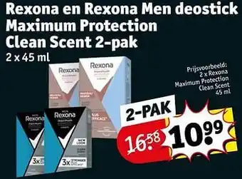 Kruidvat Rexona maximum protection clean scent aanbieding
