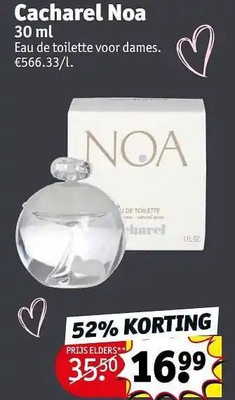 Kruidvat Cacharel noa edt aanbieding