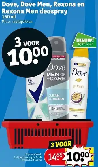 Kruidvat Dove deospray go fresh passion fruit aanbieding