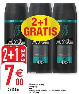 Cora Déodorant spray deospray axe aanbieding