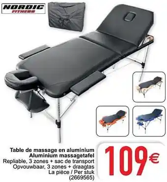 Cora Table de massage en aluminium aluminium massagetafel aanbieding