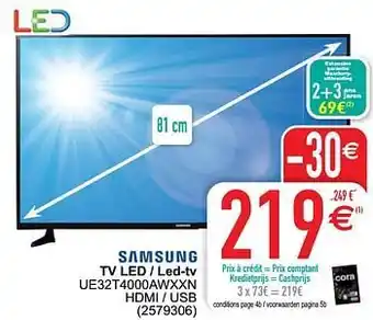 Cora Samsung tv led - led-tv ue32t4000awxxn aanbieding