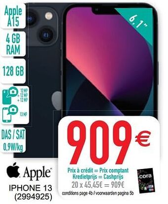Cora Apple iphone 13 aanbieding