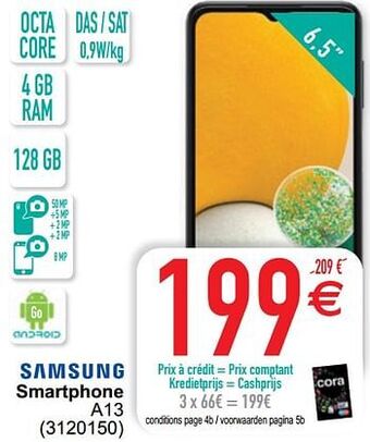 Cora Samsung smartphone a13 aanbieding