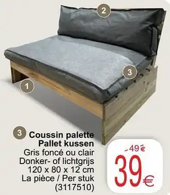Cora Coussin palette pallet kussen aanbieding