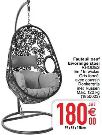Cora Fauteuil oeuf eivormige stoel rhodes aanbieding