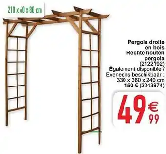 Pergola droite en bois rechte houten pergola