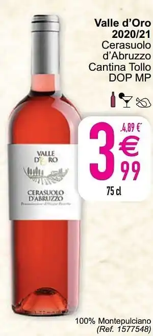 Cora Valle d’oro 2020-21 cerasuolo d’abruzzo cantina tollo dop mp aanbieding