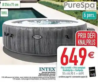 Cora Jacuzzi gonflable opblaasbare jacuzzi greywood deluxe aanbieding