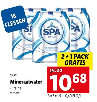 Lidl Spa Mineraalwater aanbieding