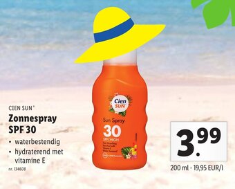Lidl Cien Sun Zonnespray SPF30 aanbieding