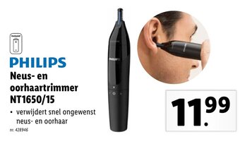 Lidl Philips Neus- en oorhaartrimmer NT1650/15 aanbieding