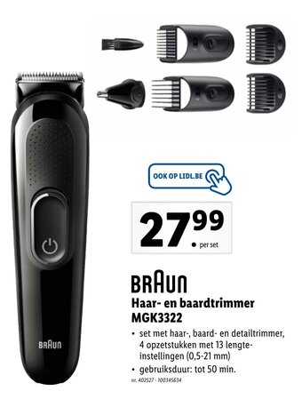 Braun Haar- en baardtrimmer MGK3322