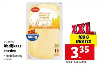 Lidl Milbona Abdijkaas sneden aanbieding