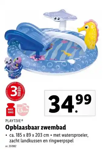Lidl Playtive Opblaasbaar zwembad aanbieding