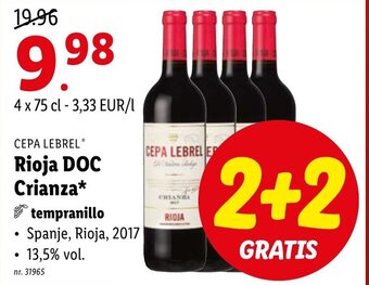 Lidl Cepa Lebrel Rioja DOC Crianza aanbieding