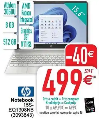Cora Hp notebook 15seq1308nb aanbieding
