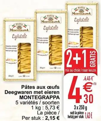Cora Pâtes aux oeufs deegwaren met eieren montegrappa aanbieding