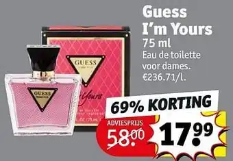 Kruidvat Guess i’m yours edt aanbieding