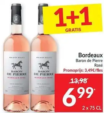 Intermarché Bordeaux baron de pierre rosé aanbieding
