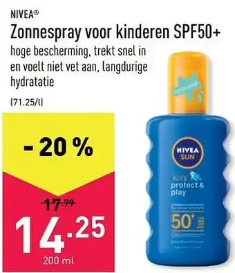 ALDI Zonnespray voor kinderen spf50+ aanbieding