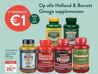Holland & Barrett Cod liver oil 1000 mg aanbieding