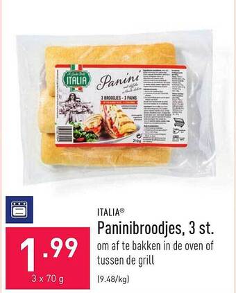 ALDI Italia Paninibroodjes 3 St. aanbieding