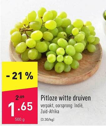 ALDI Pitloze Witte Druiven aanbieding