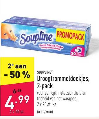 ALDI Soupline Droogtrommeldoekjes 2-pack aanbieding