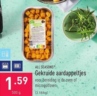 ALDI All Seasons Gekruide Aardappeltjes aanbieding
