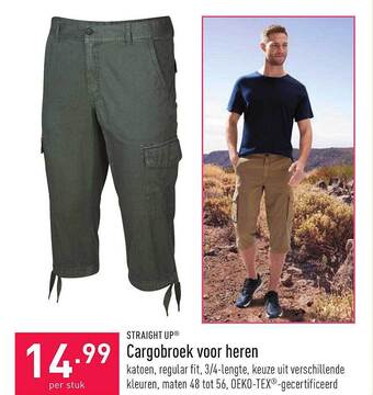 ALDI Straight Up Cargobroek Voor Heren aanbieding