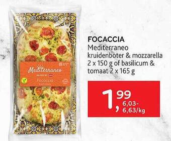 Alvo Focaccia Mediterraneo Kruidenboter & Mozzarella aanbieding